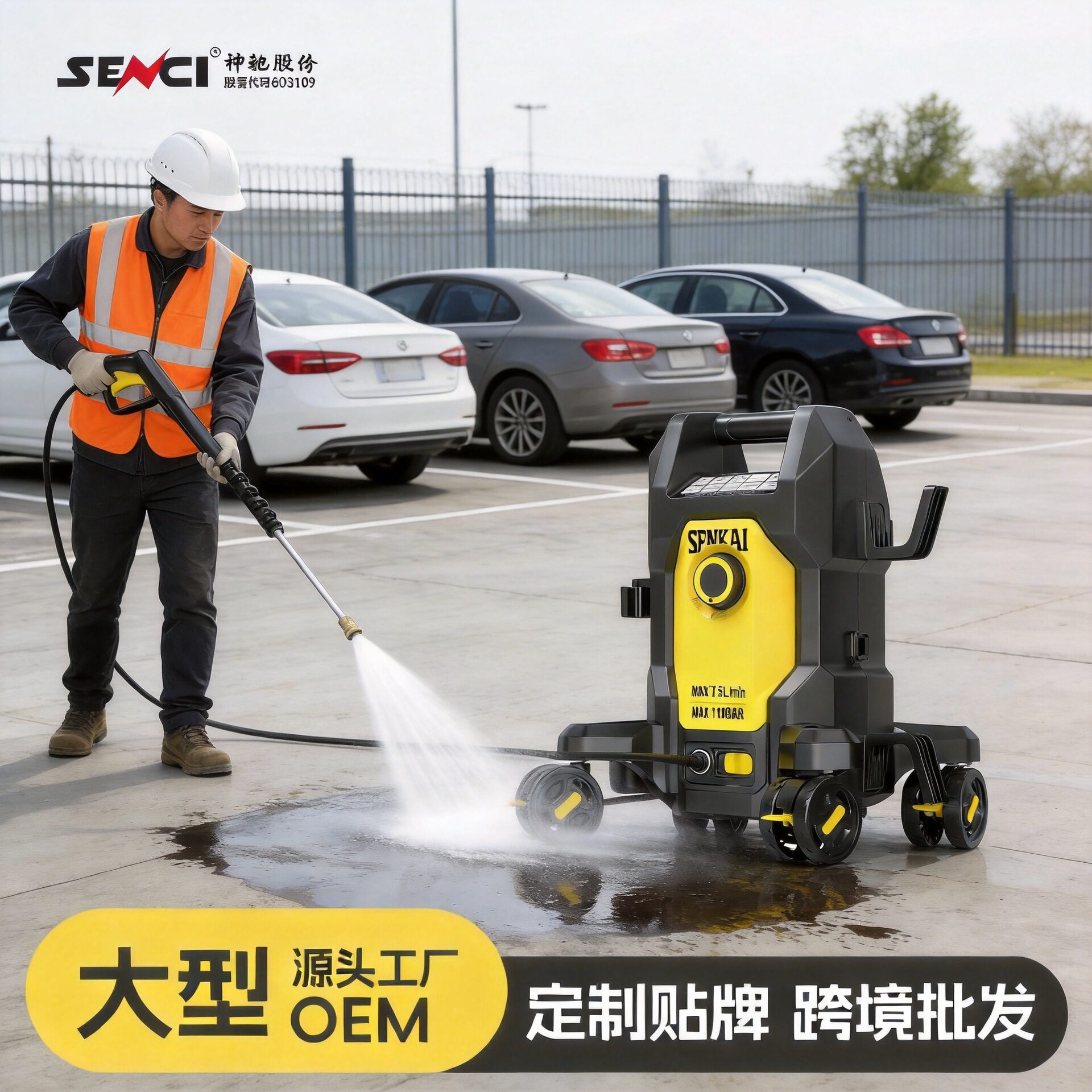 神凯高压清洗机家用洗车机220V四轮便携款1800W小批量起订