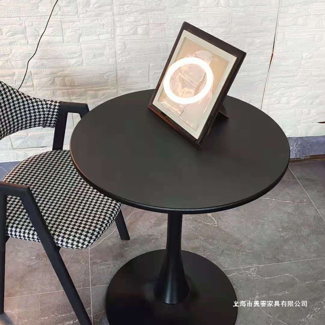 家居奶茶咖啡店白色北欧酒店小圆桌办公商务接待圆桌阳台休闲桌椅