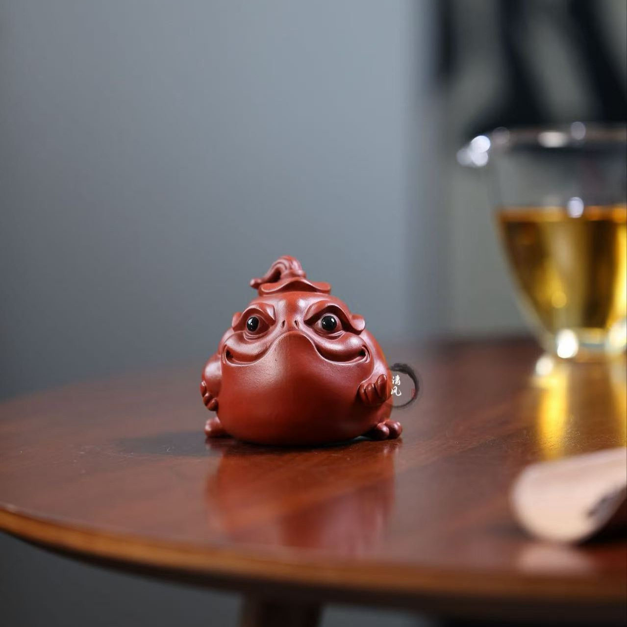 宜兴紫砂茶宠【顶呱呱小金蟾摆件】招财金蟾可养茶道茶玩摆件