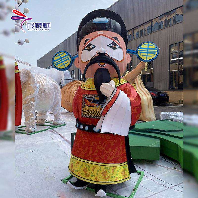 商场网红酒店吉祥物公仔花灯彩绘人物模型摆件传统人物造型灯彩灯