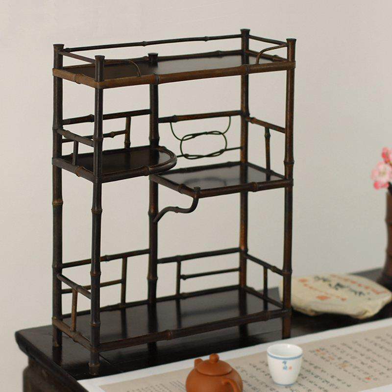 手工紫竹三久茶棚 竹制茶具 茶器 收纳展示架 安吉茶具 厂家直销