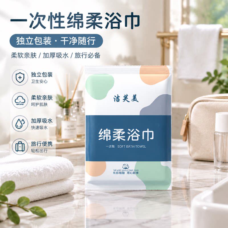 一次性浴巾单独包装一次性压缩毛巾干加厚加大号纯棉旅行用品便携