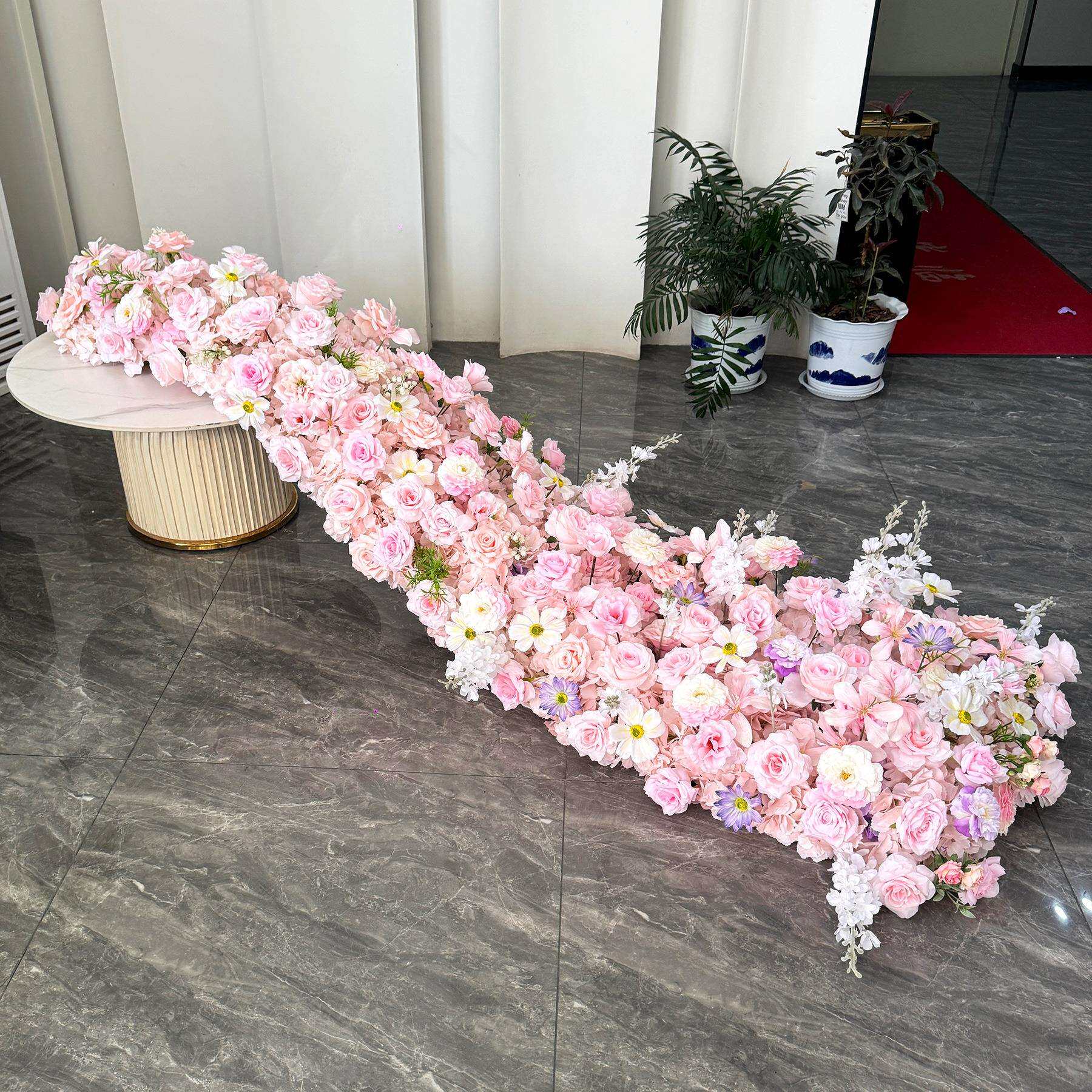 欧式仿真花艺瀑布花拖尾花艺 壁挂装饰花艺商场婚礼墙壁布置假花