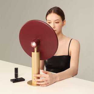 化妆镜子带灯充电款LED化妆镜三光可调梳妆镜台式桌面网红补光镜