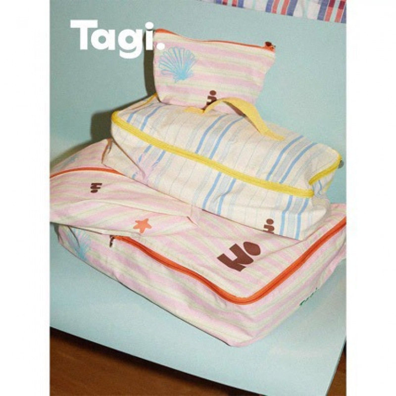 Tagi.《塔皮星》印花可爱条纹便携分装袋行李箱四件套收纳袋