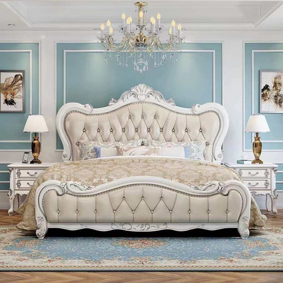 欧式实木双人床1.8米橡木雕花公主床法式婚床豪华欧式主卧