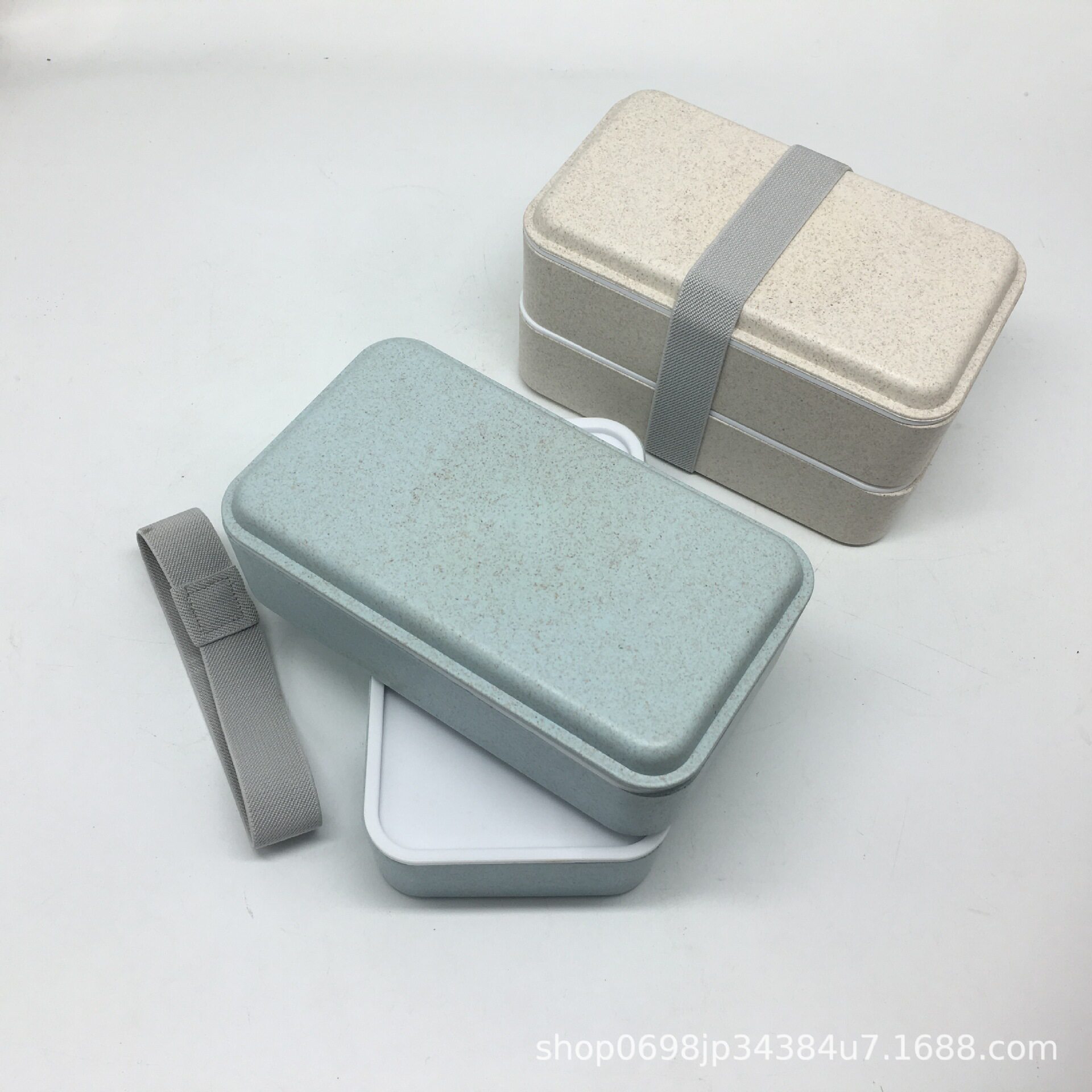 日式简约双层分隔便当盒