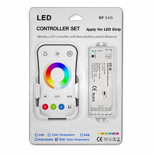 V5-M + R17套装 12-24VDC 5路*3A RF RGB+CCT控制器套装