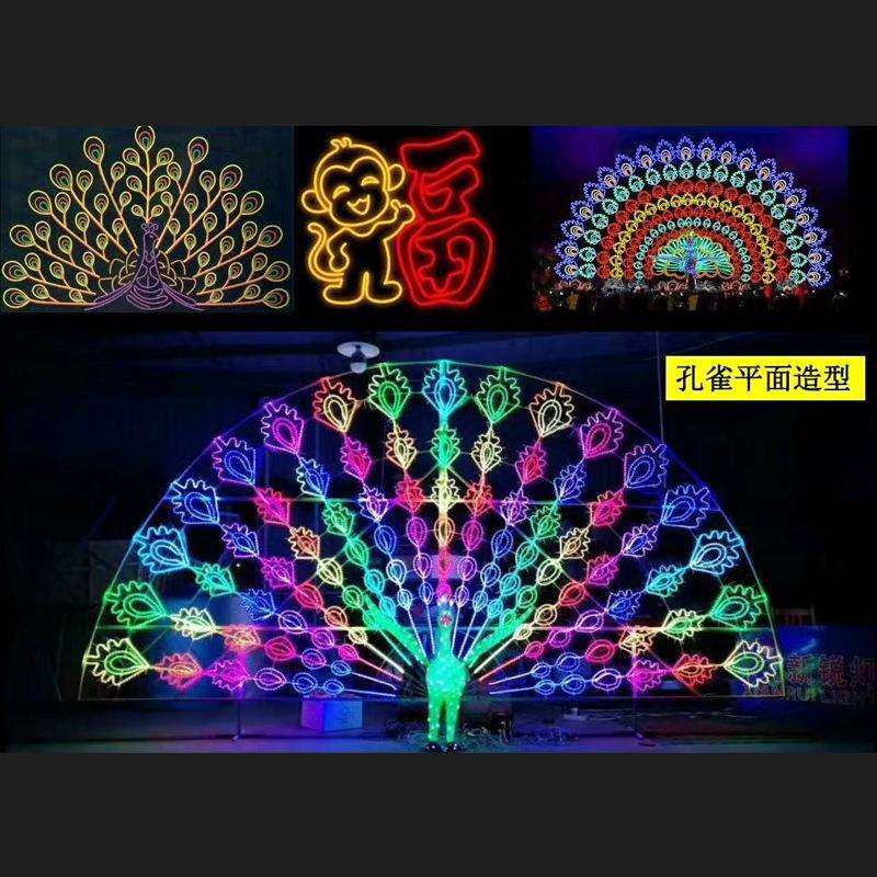 LED孔雀灯发光户外防水花园造型灯景观草坪公园工程亮化装饰彩灯