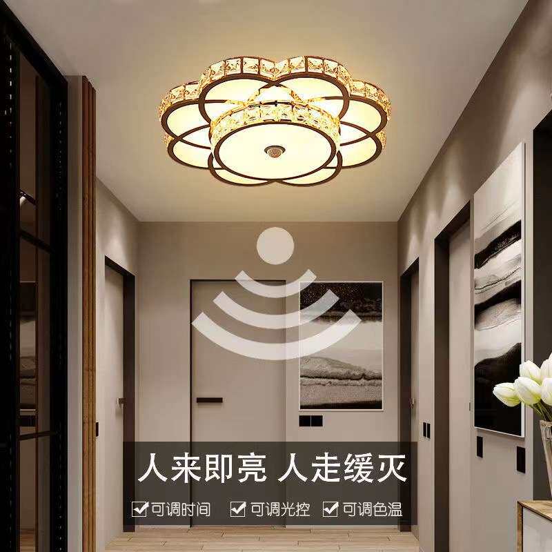 人体感应过道灯走廊灯射灯门厅玄关筒灯客厅现代简约水晶吸顶灯