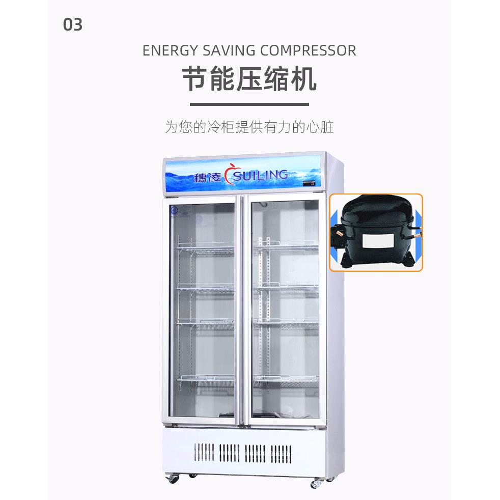 穗凌 LG4-700M2/W商用冰柜冷藏展示柜双门冷柜立式风冷超市饮料柜