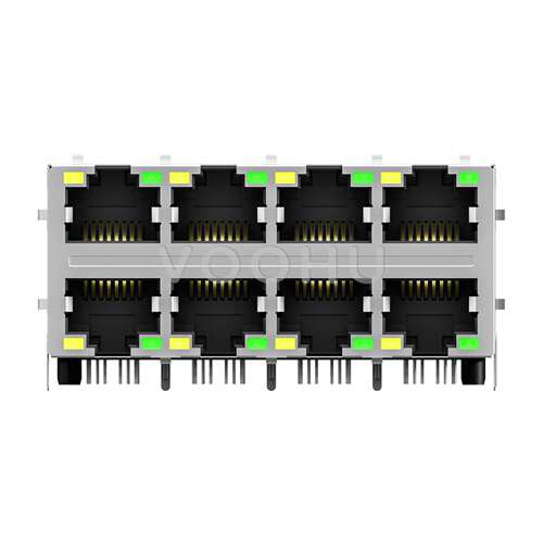 RJ45网络连接器 十二口2X6 带灯带弹 型号SYT26B083DB2A2D057