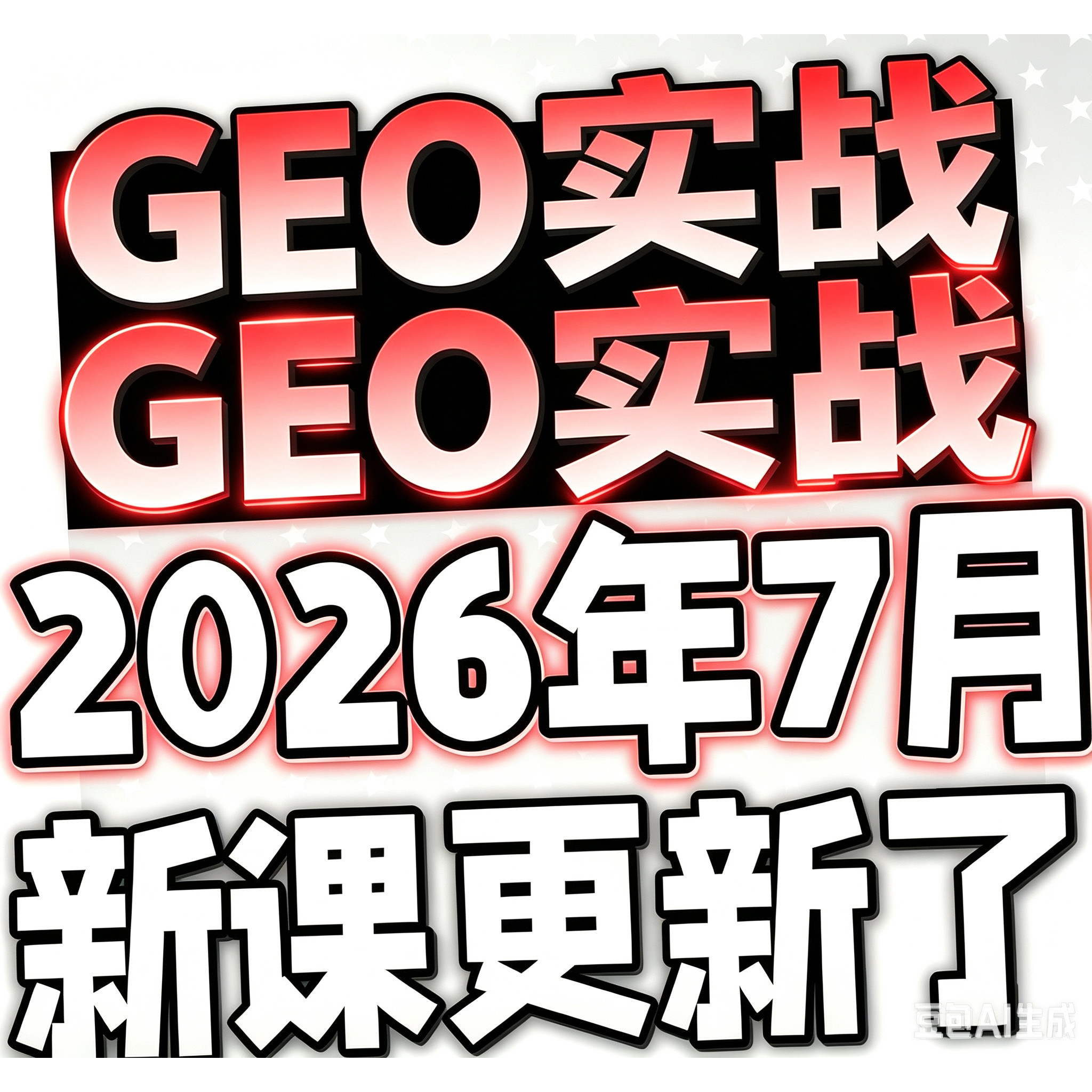 2026AI搜索优化AEO优化GEO技术SEO大模型收录课程视频人工智能