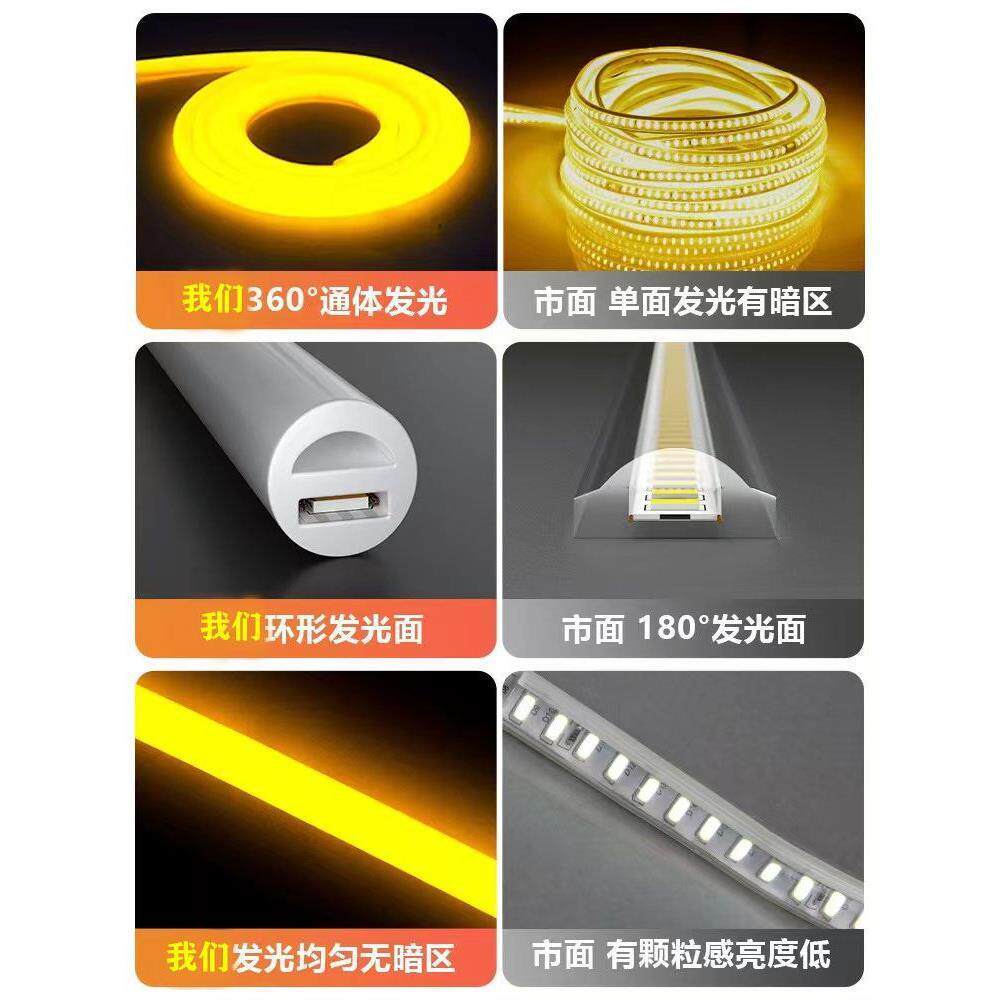 超亮led霓虹灯360度柔性圆形灯带广告招牌亮化线条灯户外防水灯带