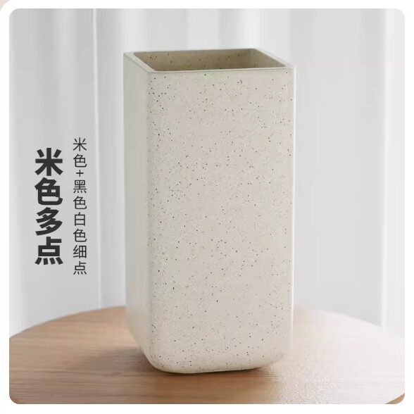 高款花盆方形高筒镁泥水泥盆仿麦饭石水磨石简约客厅落地大口径盆