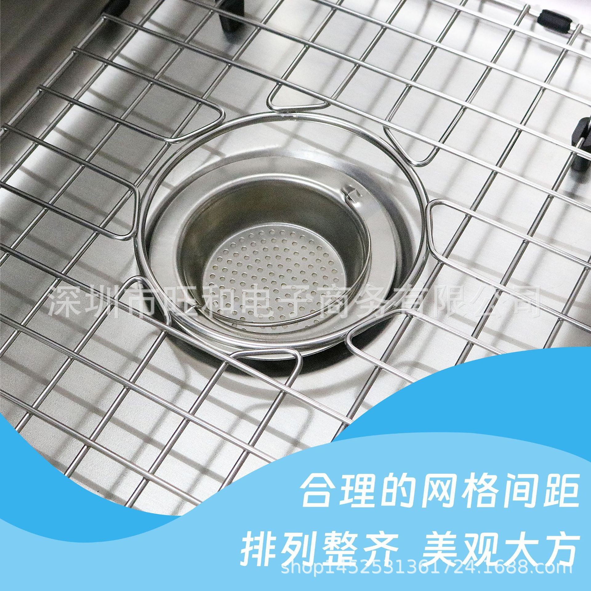 304不锈钢网格水槽免安装网片碗碟沥水架厨房用品置物架批发