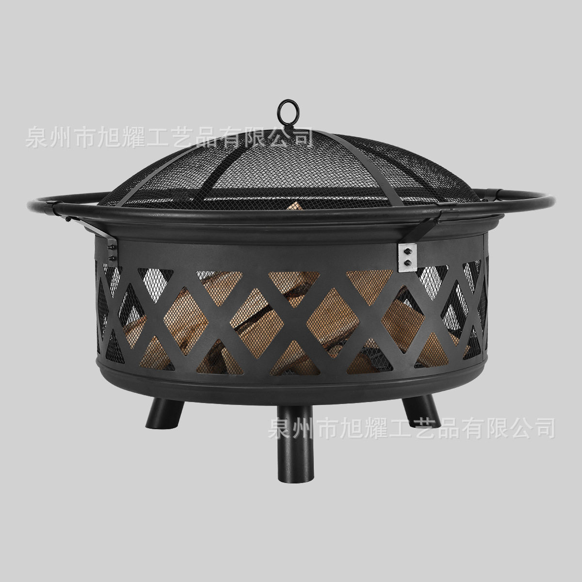 家用圆形烤火炉户外庭院烧烤炉冬季取暖炭火盆野炊露营篝火炉