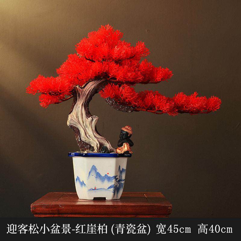 新中式仿真小盆景摆件桌面绿植盆栽室内客厅电视柜酒柜装饰品软装