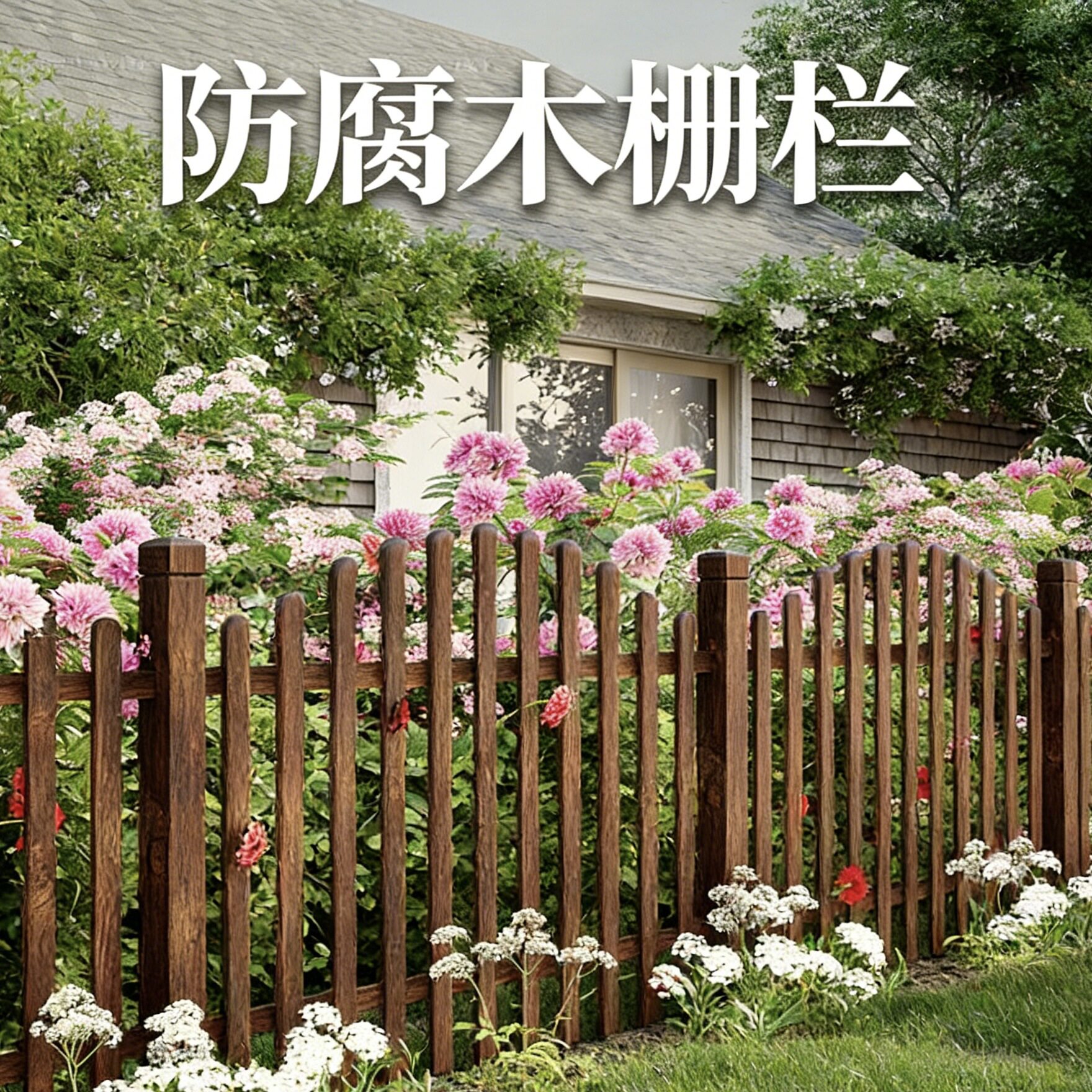 户外防腐木庭院围栏栅栏
