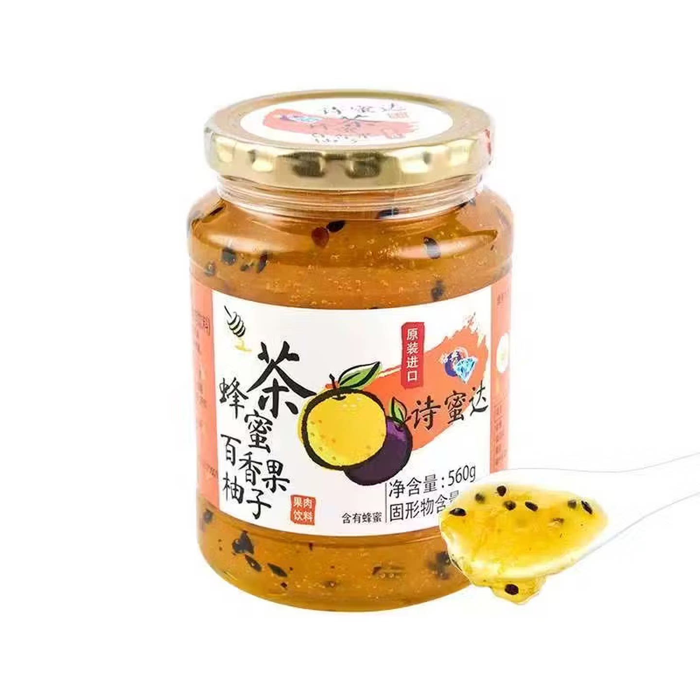韩国进口蜂蜜柚子百香果茶560g
