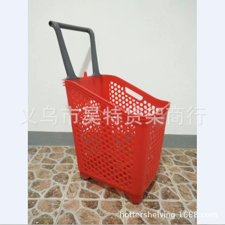 义乌超市手推式购物篮新料新款购物篮塑料篮