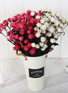 轻奢仿真花15头PE泡沫小玫瑰仿真花 假花婚庆装饰家居