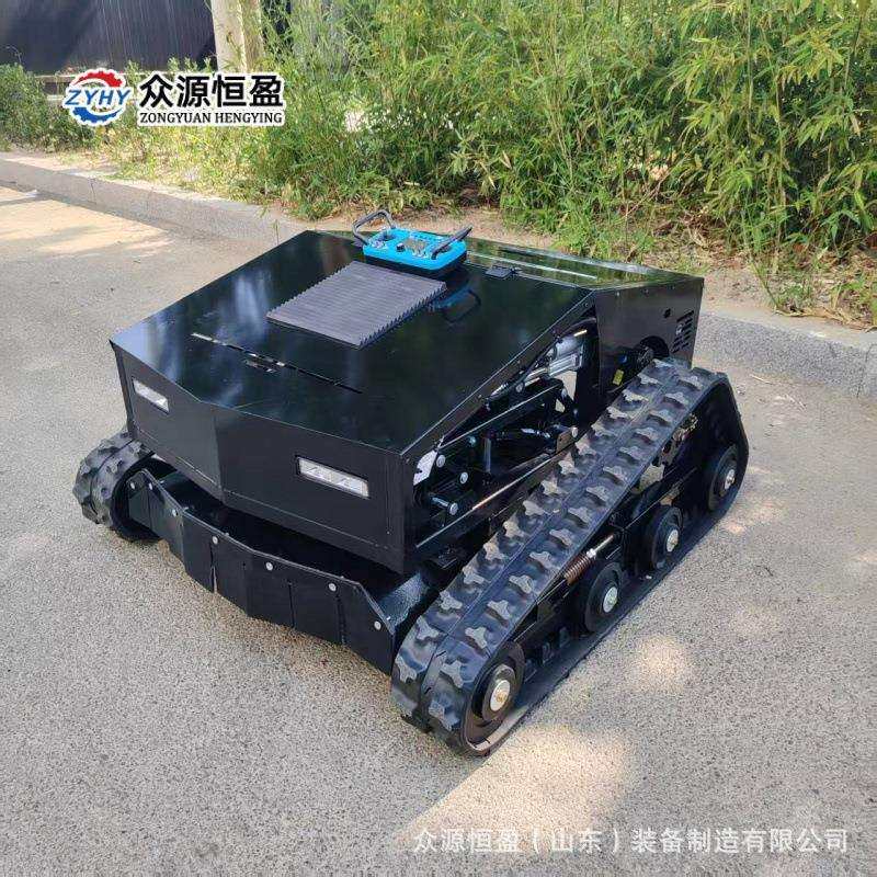 果园草坪割草机 无线遥控除草机 黑豹800型履带割草机器图片