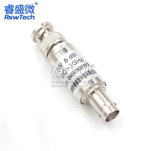 睿盛微2W BNC/Q9固定同轴衰减器50欧姆 DC-3GHz BNC-JK 6DB公转母