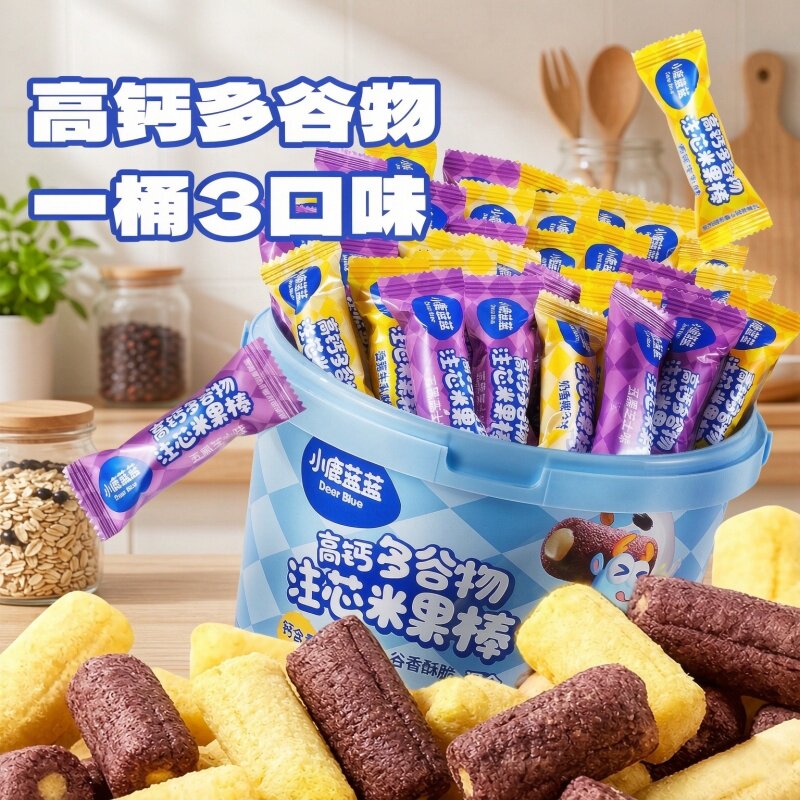 小鹿蓝蓝注芯米果棒干高钙谷物棒