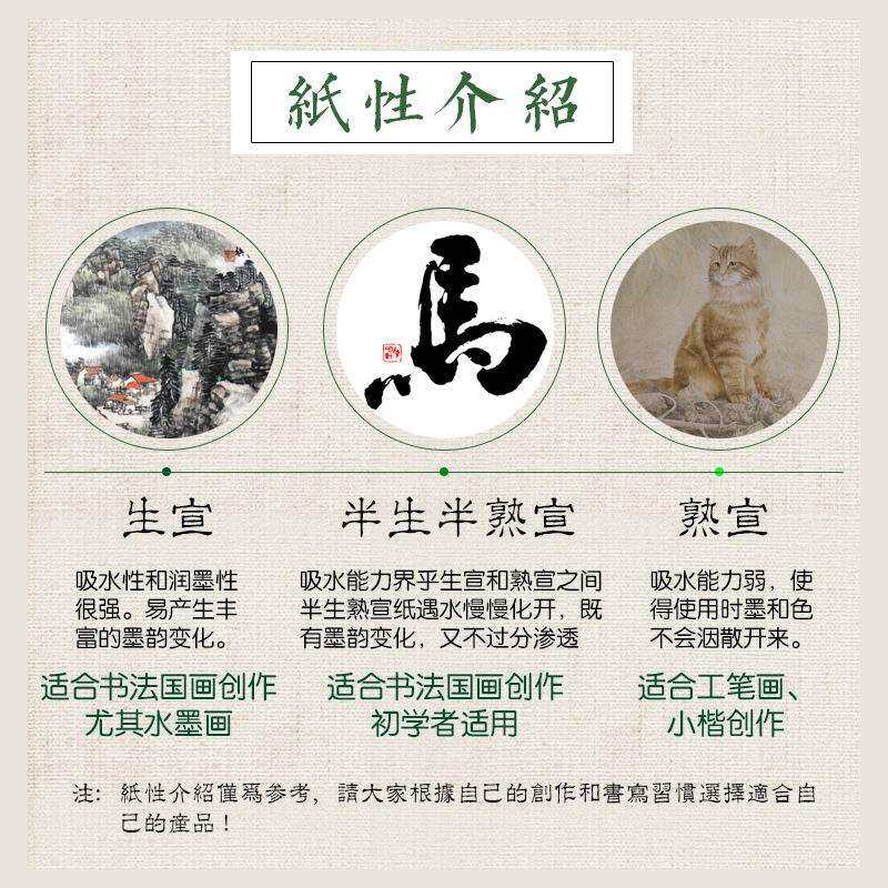 安徽泾县三尺四尺生宣纸书法国画创作六尺八尺宣纸专用工笔画非遗