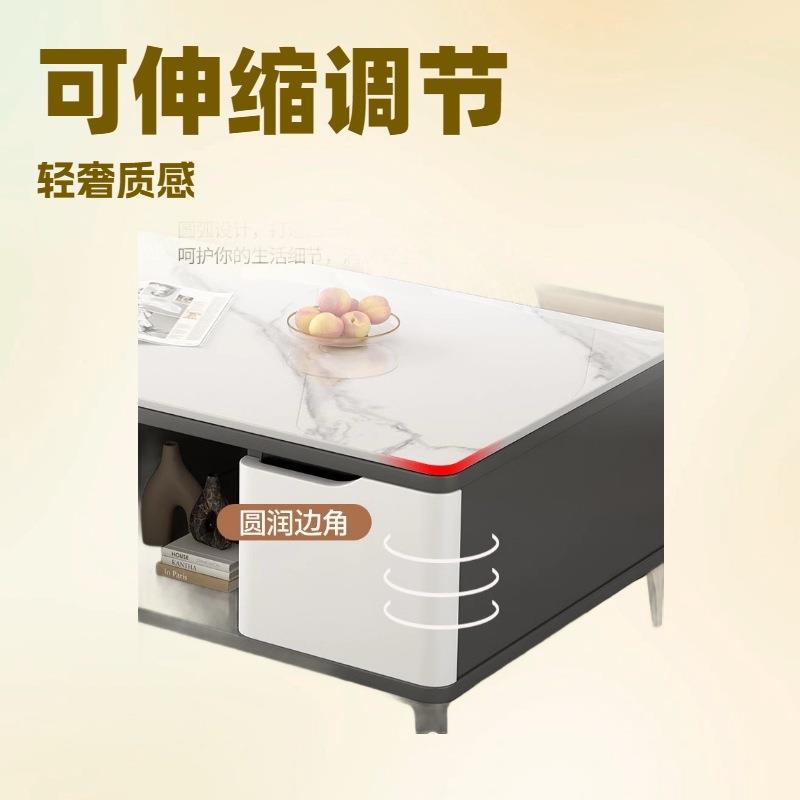 岩板茶几客厅家用小户型现代简约轻奢感可伸缩电视柜组合茶桌