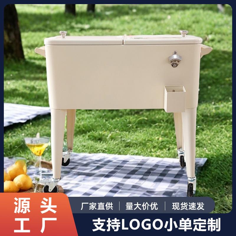 户外保温箱携式轻便大容量75L冰箱摆摊冰桶露营推车保冷保温厂家