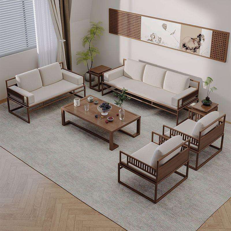 新中式实木沙发茶几电视柜客厅全套组合轻奢典雅现代简约家具别墅