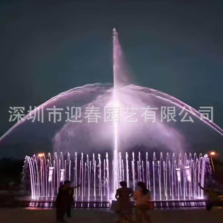 网红户外广场小型音乐喷泉设备旱地喷泉不锈钢喷头低压泵带灯光
