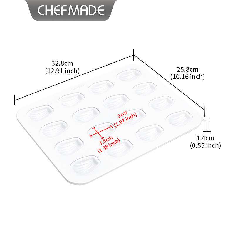 学厨白色16连日式玛德琳不粘迷你模具贝壳扇贝形蛋糕家用烘焙模具