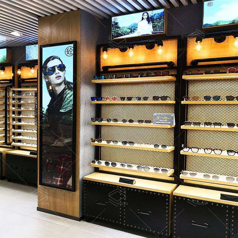 厂家直销眼镜展示柜货架木质烤漆展柜墨镜太阳眼镜展示架货柜带灯