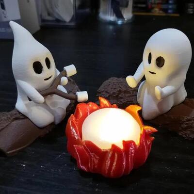 跨境万圣节新款Ghost Campfire Gathering幽灵篝火聚会树脂摆件