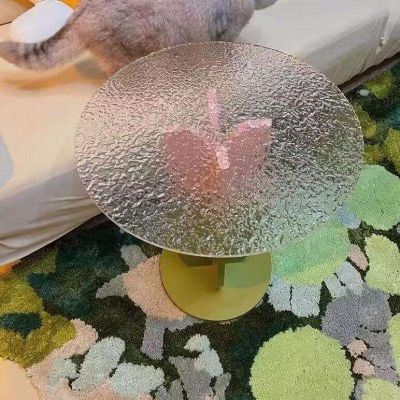 石头纹桌面水波纹亚克力板亚克力桌腿亚克力茶几网红圆形长方云朵