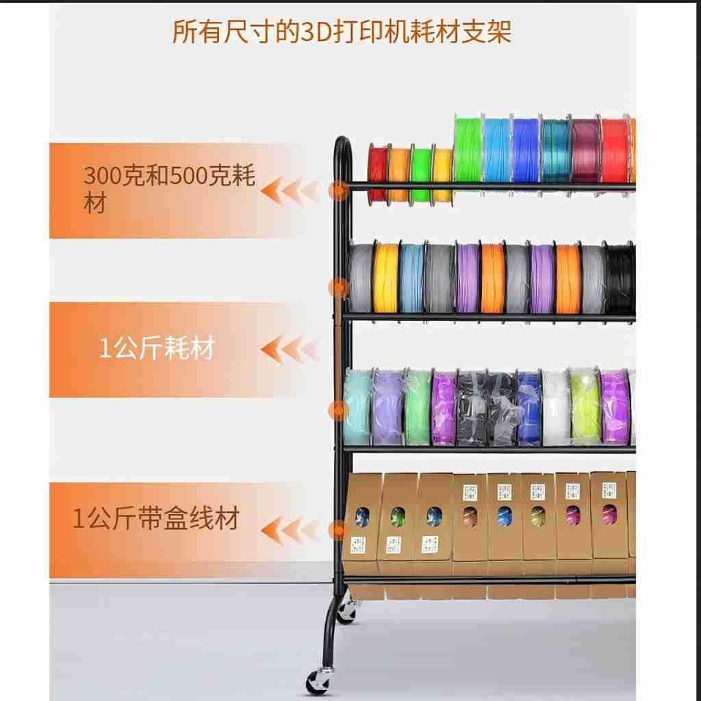 3D打印机耗材存储架四层重型金属货架PLA/ABS/TPU线轴支架图片