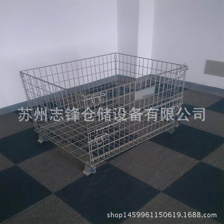 苏州 无锡仓库笼 重型仓储笼带轮子 折叠式仓储笼1000*800*840