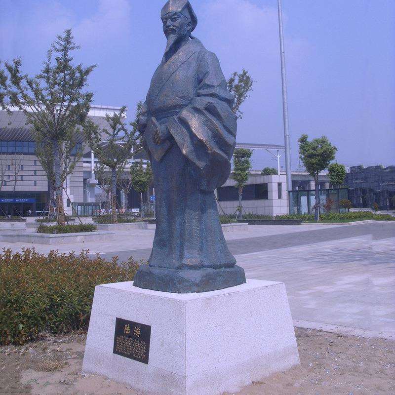 铜人物葛洪雕像 铸铜医圣雕塑 景区人物古代名医铜像园林景观摆件