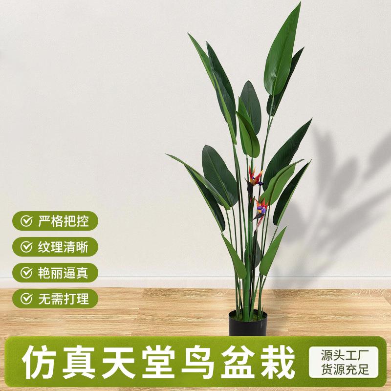 仿真植物鹤望兰带花盆栽北欧风天堂鸟假绿植室内客厅玄关摆件