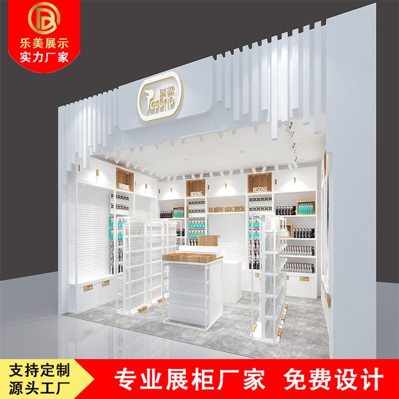 商场超市百货母婴柜白色烤漆展示架整店设计输处源头厂家可移动