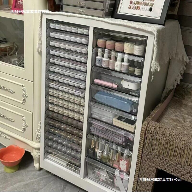 简约文件柜美甲收纳甲油胶柜抽屉式储物柜烘焙模具资料柜票据柜