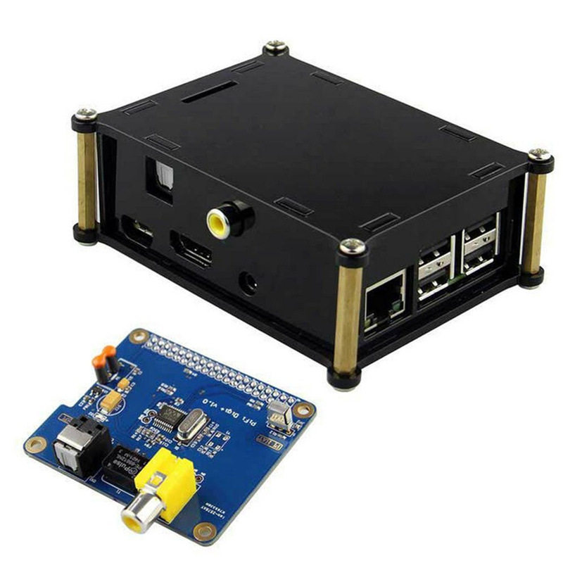 PI2/3HIFIDiGI数字声卡数字音频板+黑色亚克力外壳