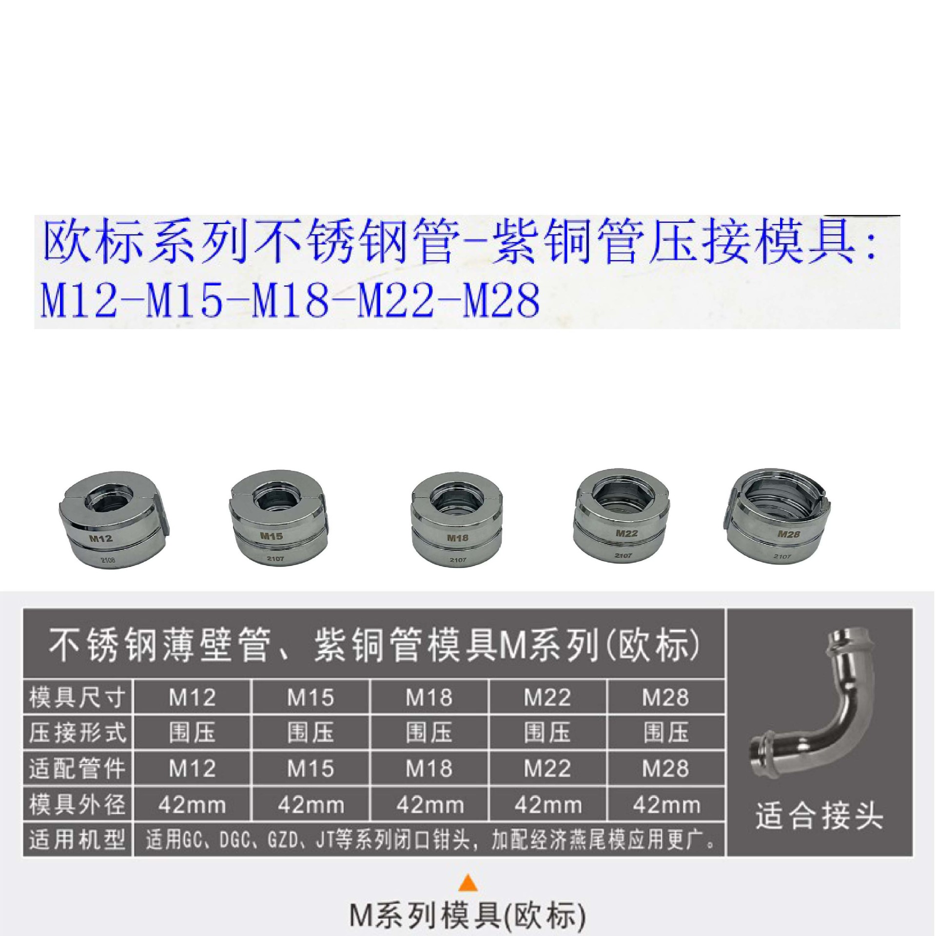 厂家1550压管钳卡压钳经济燕尾模头部 里奇通用液压电动压管模具