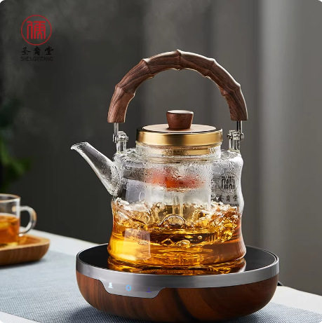 圣裔堂大容量蒸煮茶壶焖茶壶耐热玻璃提梁壶泡茶普洱煮茶器