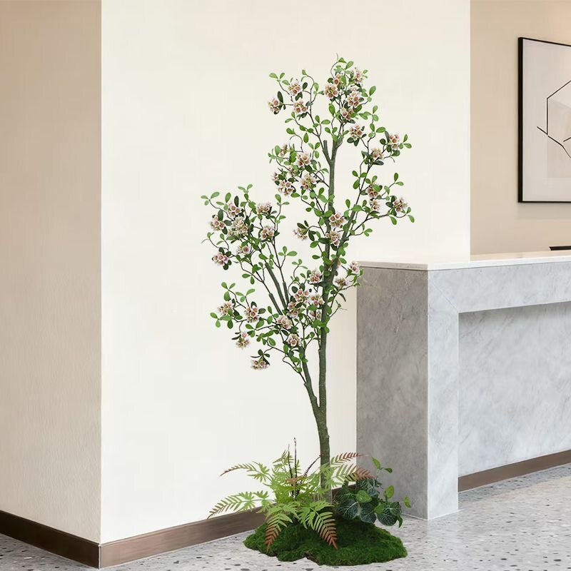 假新款花大型绿植室内装饰仿真海棠花招财树落地仿生植物盆栽客厅