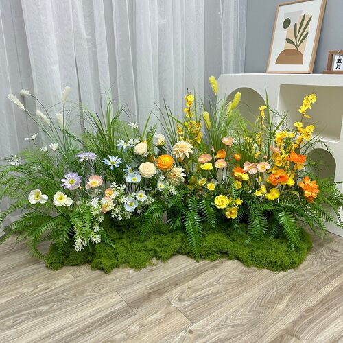 仿真花造景装饰室内直播间橱窗绿植假花艺摆件酒店软装花箱地排花