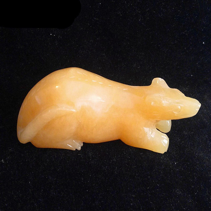 米黄玉十二生肖一套小摆件鼠牛虎兔龙蛇马羊猴鸡狗猪摆件